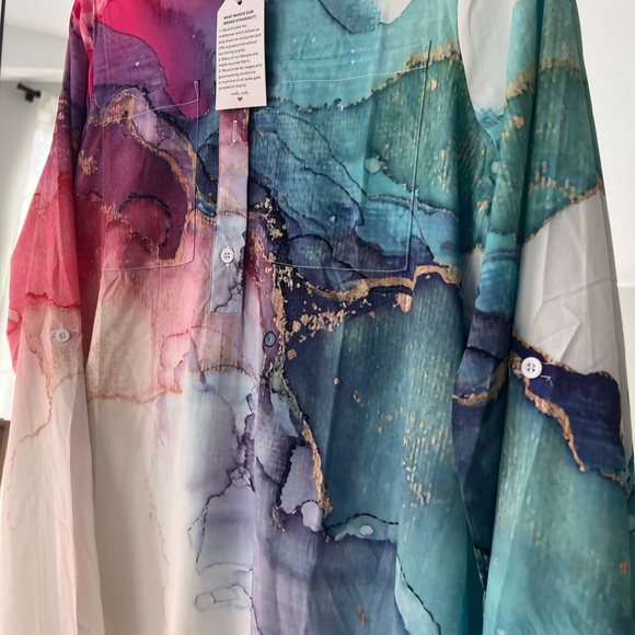 NWT - Marbled long sleeve tunic. Size M - Picture 7 of 13